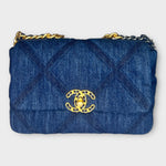 Denim Blue Small Bag with Gold hardware