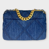 Denim Blue Small Bag with Gold hardware