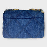 Denim Blue Small Bag with Gold hardware