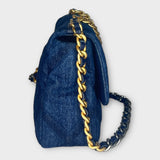 Denim Blue Small Bag with Gold hardware