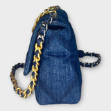 Denim Blue Small Bag with Gold hardware