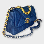 Denim Blue Small Bag with Gold hardware