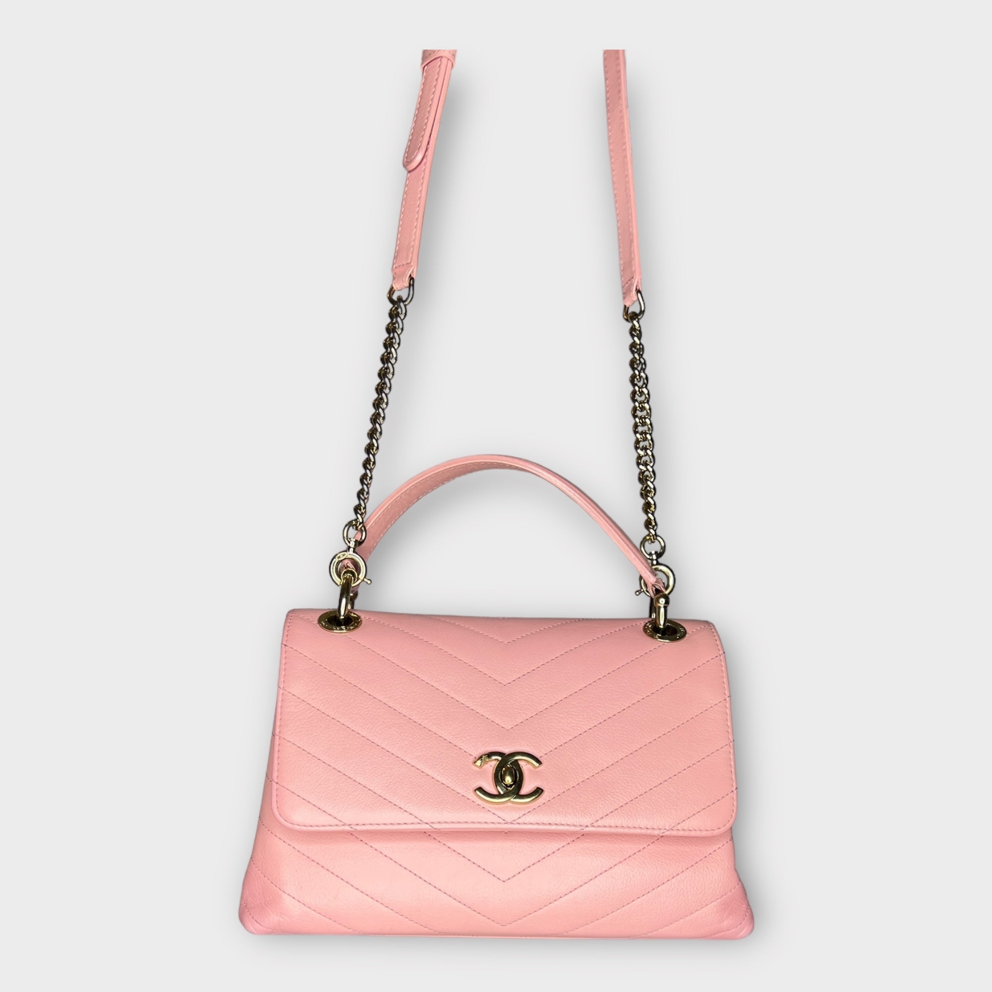 Chanel Chevron CoCo Handle in Pink